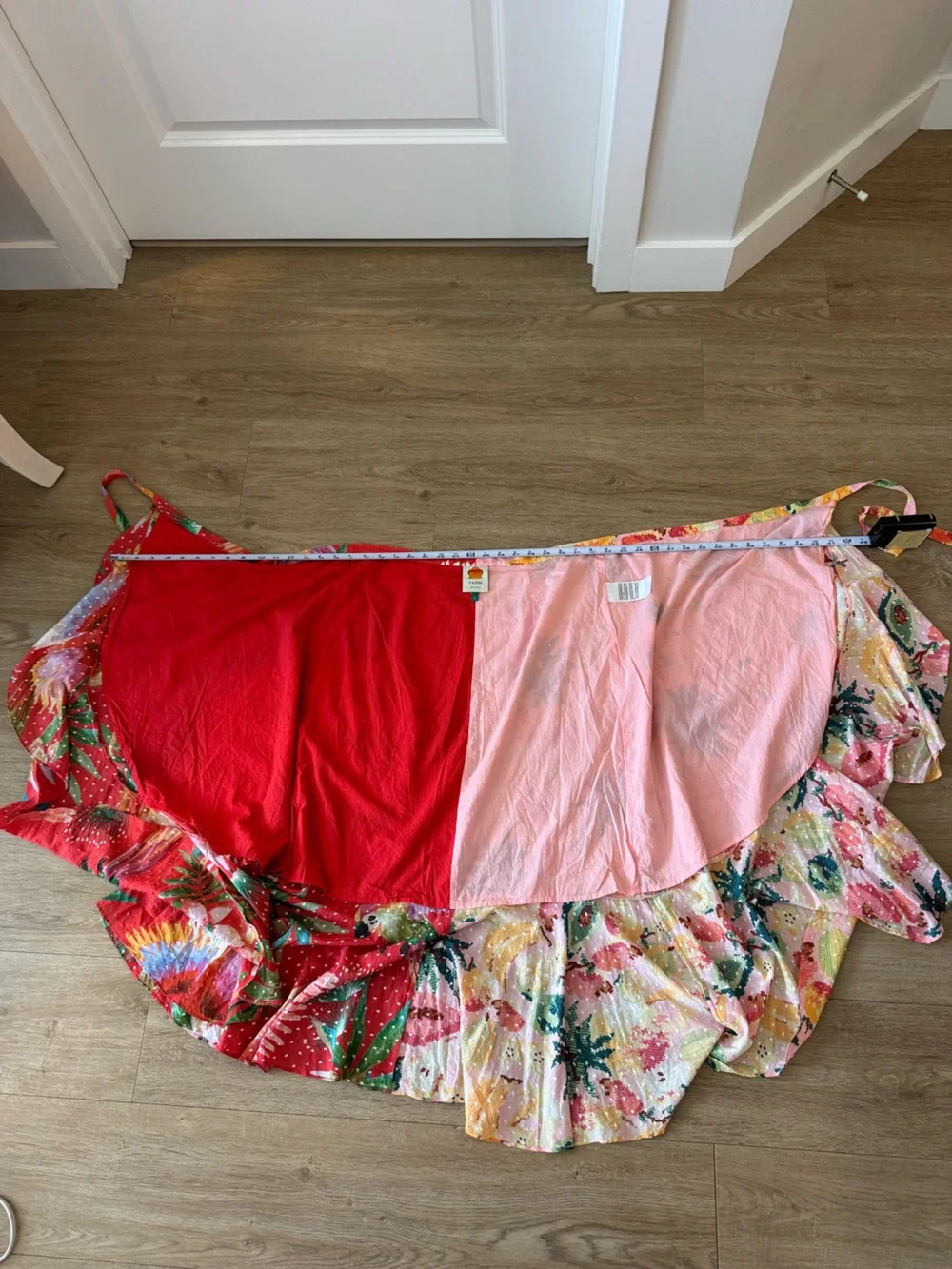 Farm Rio Nadya Wrap Midi Skirt Red Macaw Size Large - Picture 11 of 11